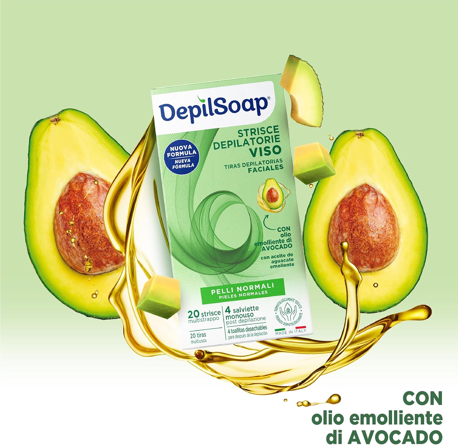 DEPILSOAP - STRISCE DEPILATORIE VISO CON OLIO DI AVOCADO